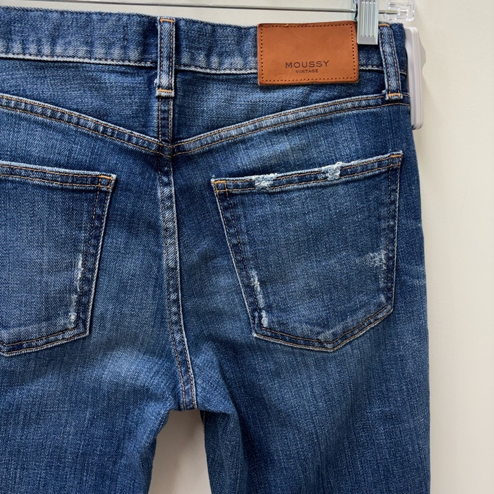 Moussy Vintage Women's Mid-Rise Skinny Jeans in Dark Wash - Picture 4 of 5